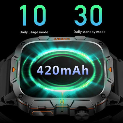 QX12 1.96-inch IPS Display Outdoor Sports IP68 Smart Watch with Flashlight