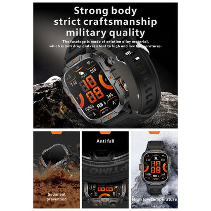QX12 1.96-inch IPS Display Outdoor Sports IP68 Smart Watch with Flashlight