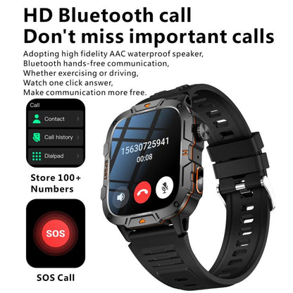 QX12 1.96-inch IPS Display Outdoor Sports IP68 Smart Watch with Flashlight