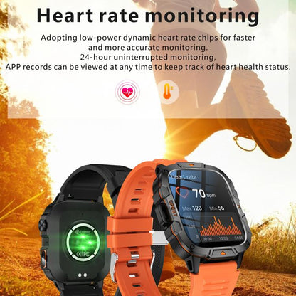 QX12 1.96-inch IPS Display Outdoor Sports IP68 Smart Watch with Flashlight