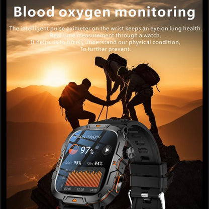 QX12 1.96-inch IPS Display Outdoor Sports IP68 Smart Watch with Flashlight