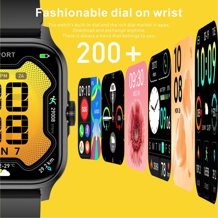 QX15 1.85-inch TFT Display Smart Sports Watch Built-in Heart Rate Monitor
