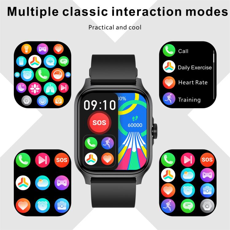 QX15 1.85-inch TFT Display Smart Sports Watch Built-in Heart Rate Monitor