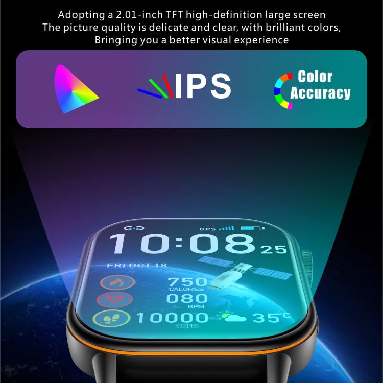 QX17 2.01-inch IPS Display Outdoor Sports Smart Watch Built-in GPS / Compass