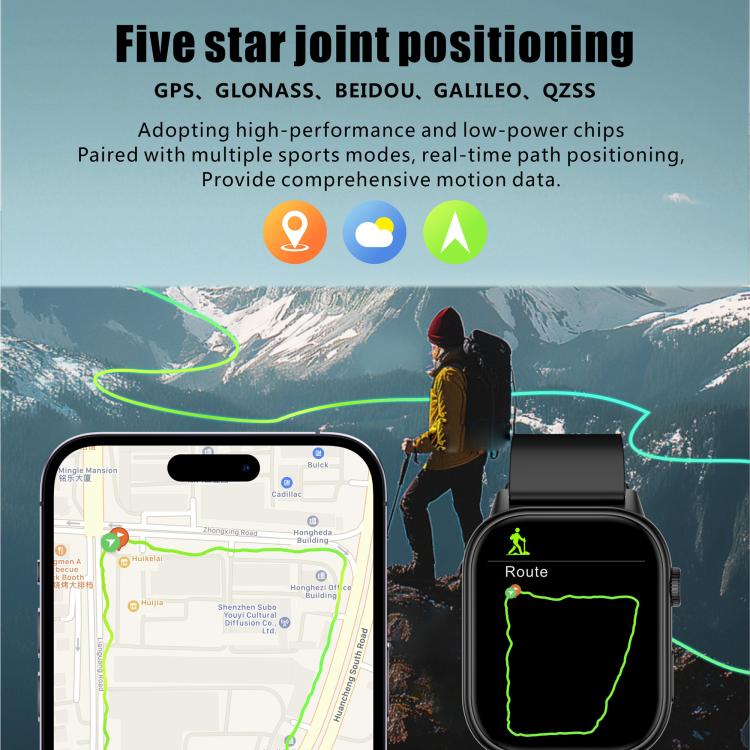 QX17 2.01-inch IPS Display Outdoor Sports Smart Watch Built-in GPS / Compass
