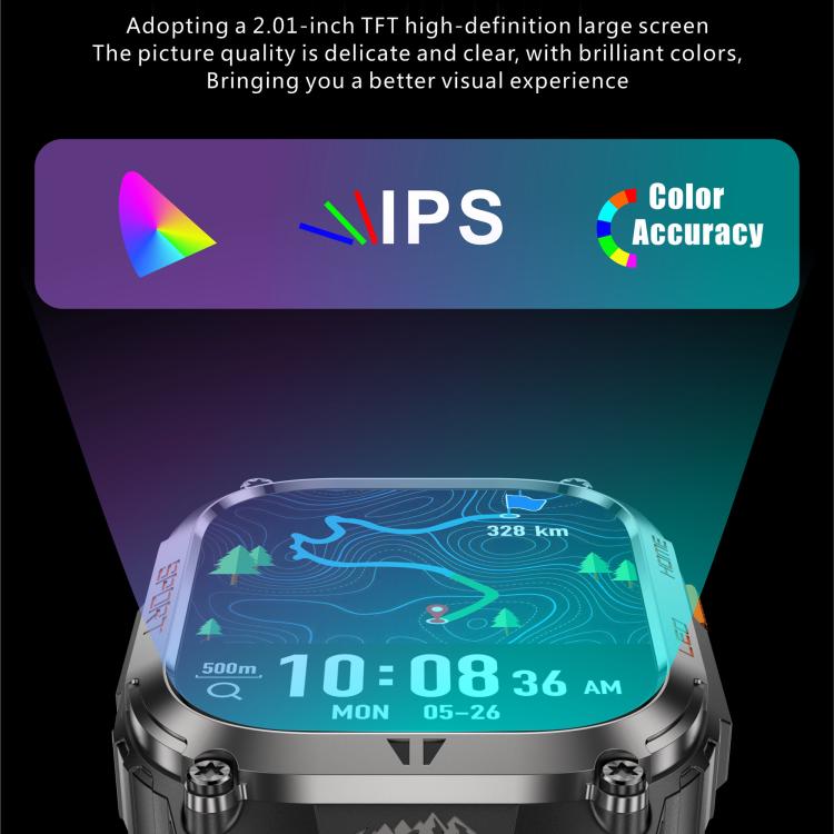 QX18 2.01-inch Display GPS Outdoor Sports Smart Watch Built-in Heart Rate Monitor
