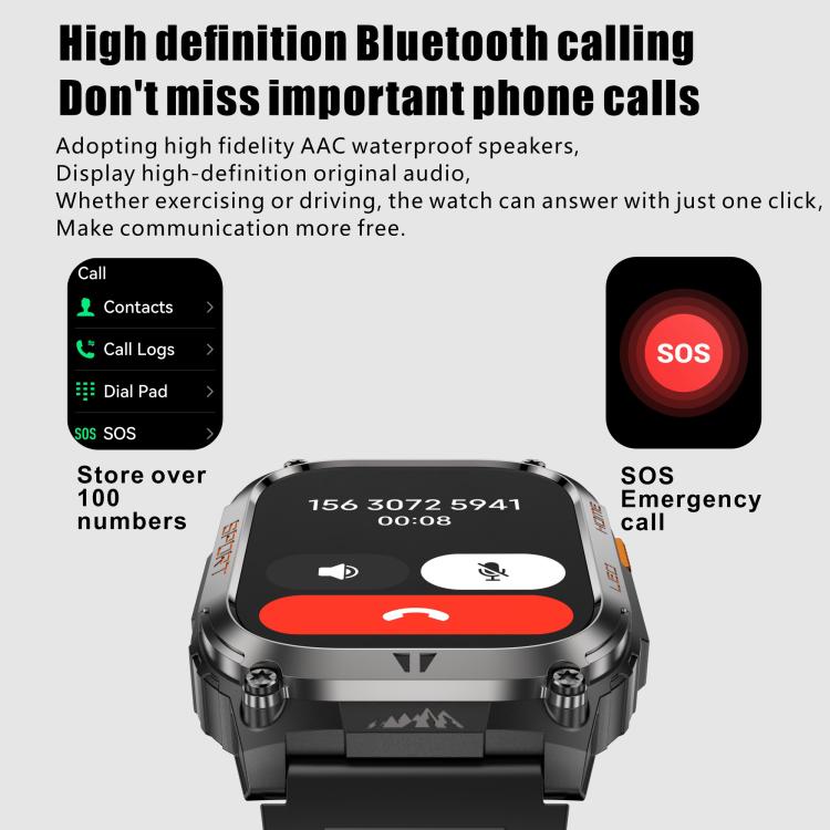 QX18 2.01-inch Display GPS Outdoor Sports Smart Watch Built-in Heart Rate Monitor