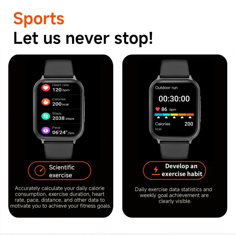 T15 1.83-inch TFT Display IP67 Smart Sports Watch Built-in Health Monitoring