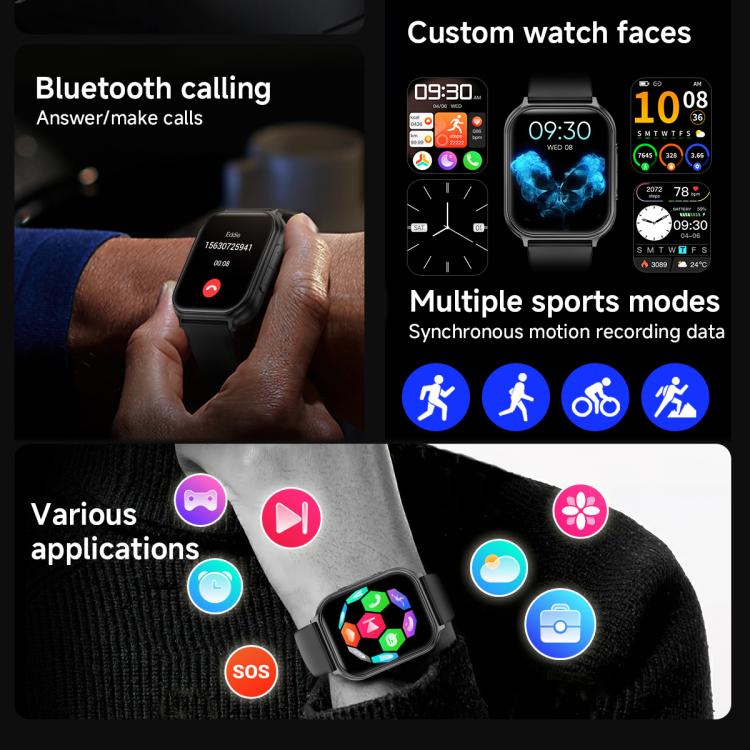 T15 1.83-inch TFT Display IP67 Smart Sports Watch Built-in Health Monitoring