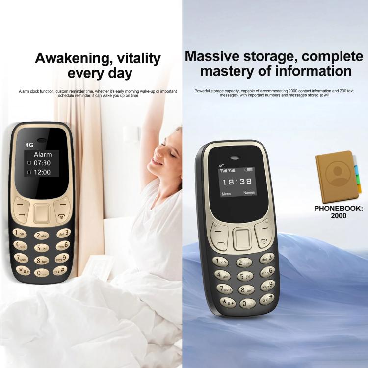 BM10 4G Mini Mobile Phone, 0.66 inch Hands Free Bluetooth Dialer Headphone, MP3 Music, Dual SIM, Network: 4G