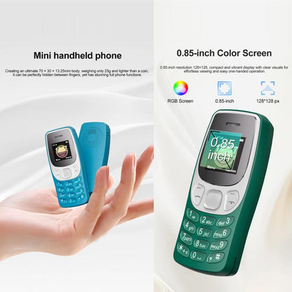 BM80 2G Mini Mobile Phone, 0.85 inch Hands Free Bluetooth Dialer Headphone, Voice Change, MP3 Music, Dual SIM, Network: 2G