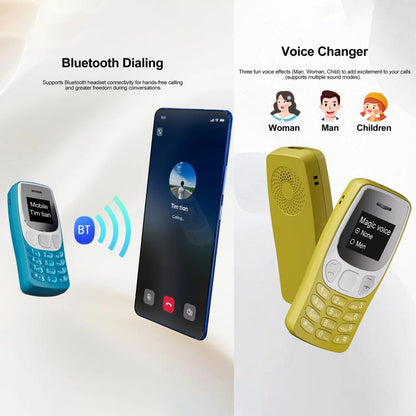 BM80 2G Mini Mobile Phone, 0.85 inch Hands Free Bluetooth Dialer Headphone, Voice Change, MP3 Music, Dual SIM, Network: 2G