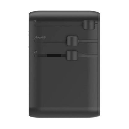 MOMAX UA30 1-World 2+ 70W Dual AC Universal Travel GaN Charger with Retractable Cable, UA30D, UA30L