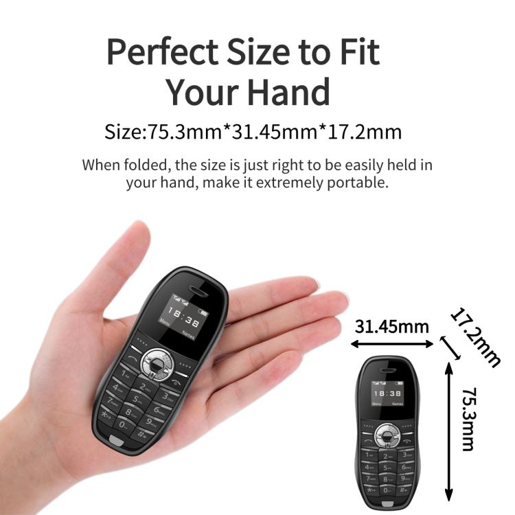 X18 Mini Phone, 0.66 inch, MTK6261D, Support Bluetooth, FM, GSM, Dual SIM