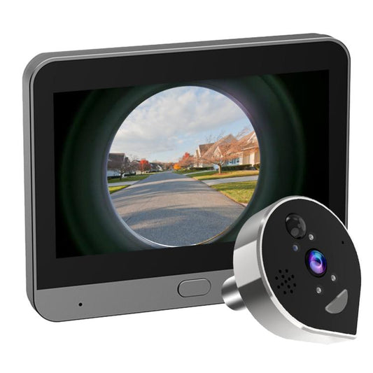 Sonnette vidéo WiFi sans fil 2.4G à judas panoramique RH-PD7 4,3 pouces écran HD 360 degrés, RH-PD7