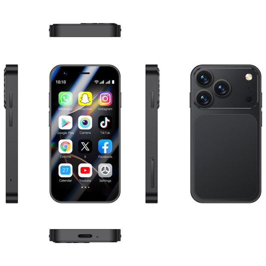 هاتف A17 mini، ذاكرة وصول عشوائي 2 جيجابايت + ذاكرة تخزين 16 جيجابايت، شاشة 3 بوصة، نظام تشغيل أندرويد 8.1، معالج MTK6580 رباعي النواة، يدعم شبكة الجيل الثالث، شريحتين SIM