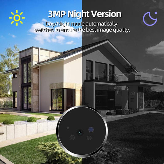 RH-PD9 Sonnette vidéo WiFi avec écran HD 4,3 pouces et détection de mouvement par radar micro-ondes, RH-PD9