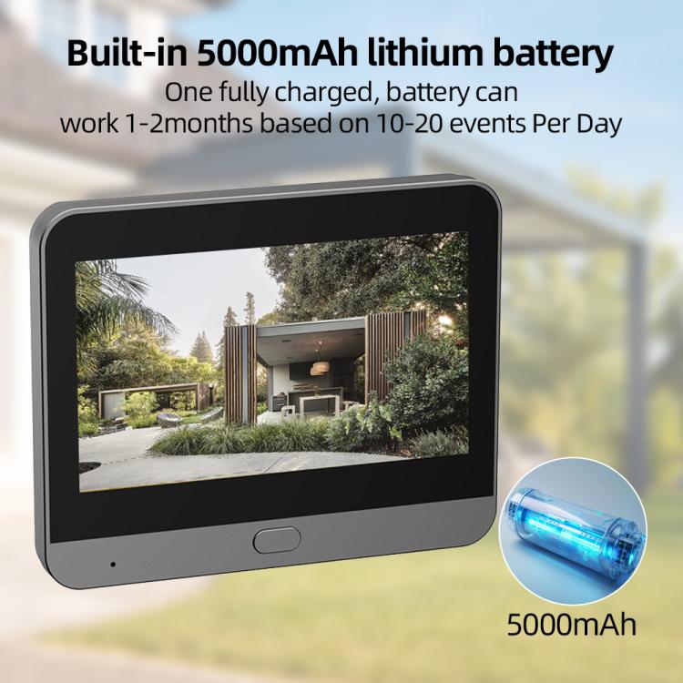 RH-PD9 4.3 inch HD Screen Microwave Radar Motion Detection Peephole WiFi Video Doorbell, RH-PD9