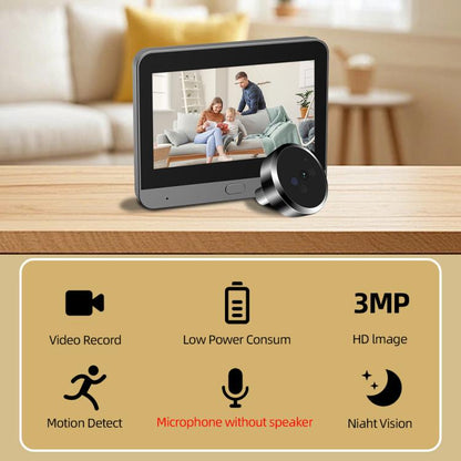 RH-PD9 4.3 inch HD Screen Microwave Radar Motion Detection Peephole WiFi Video Doorbell, RH-PD9