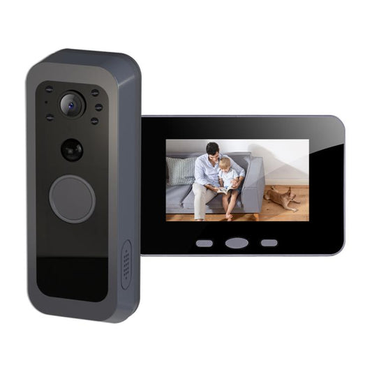 Visiophone Wi-Fi RH-TPD10-W avec écran IPS 4 pouces, audio bidirectionnel, compatible Tuya