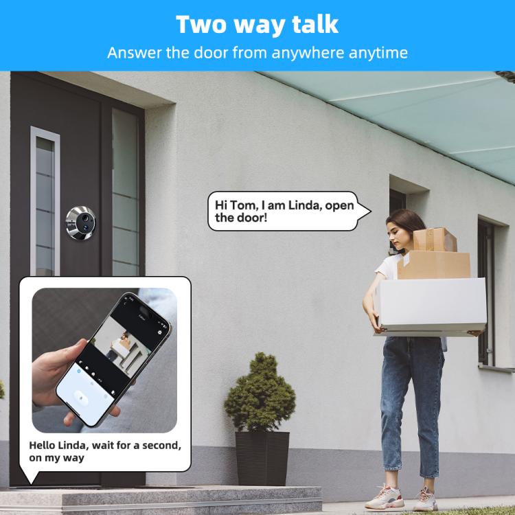 RH-PD6-I 4.3 inch HD Screen Motion Detection Smart WiFi Video Doorbell, RH-PD6-I