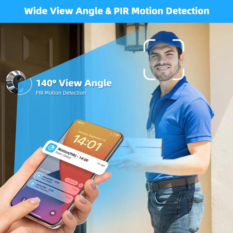 RH-PD6-I 4.3 inch HD Screen Motion Detection Smart WiFi Video Doorbell, RH-PD6-I