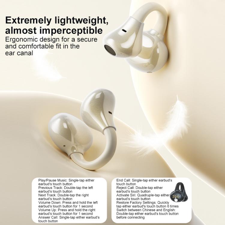 ZGA GS25 Ear Clip Wireless Bluetooth Earphones, GS25