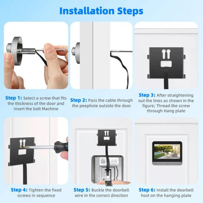RH-PD8-I 4.3 inch HD Screen No Red Spot Night Vision WiFi Video Doorbell, RH-PD8-I