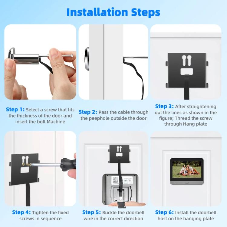 RH-PD10-I 4.3 inch HD Screen Motion Detection Smart WiFi Video Doorbell, RH-PD10-I