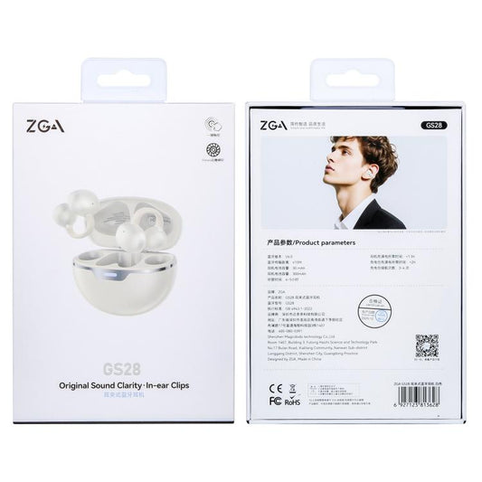 Écouteurs sans fil Bluetooth ZGA GS28 à clip d'oreille avec voyant lumineux, GS28