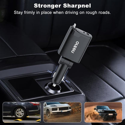 Onten CW72 4 in 1 USB-A and Type-C / USB-C Car Charger with 8 Pin and Type-C / USB-C Retractable Cable