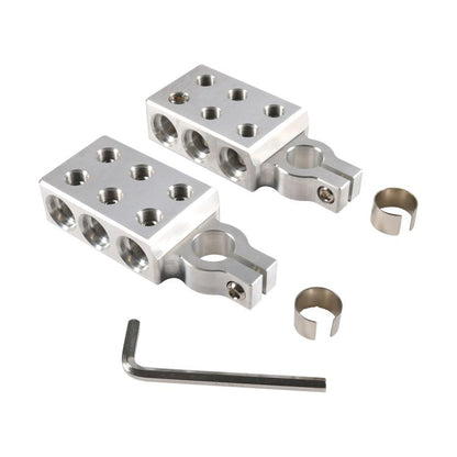 Pair 6-way Positive and Negative 4x0GA Battery Terminal Clamps with Wrench