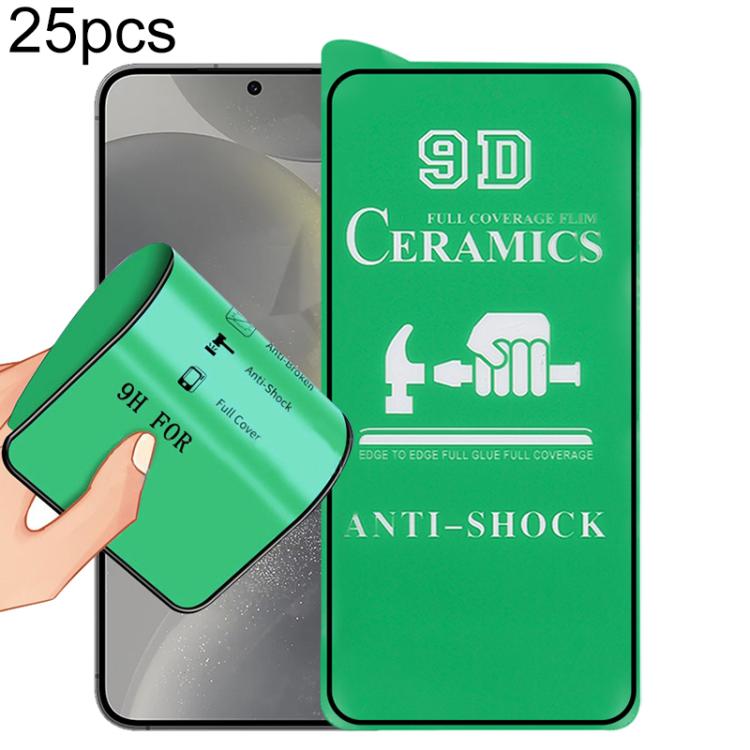 25pcs 9D Full Screen Full Glue Ceramic Film, For Samsung Galaxy S26+ 5G, For Samsung Galaxy S26 Edge 5G, For Samsung Galaxy S26 Ultra 5G, For Samsung Galaxy S26 5G, For Samsung Galaxy S25 Edge 5G, For Samsung Galaxy S25 5G, For Samsung Galaxy S25+ 5G  ...