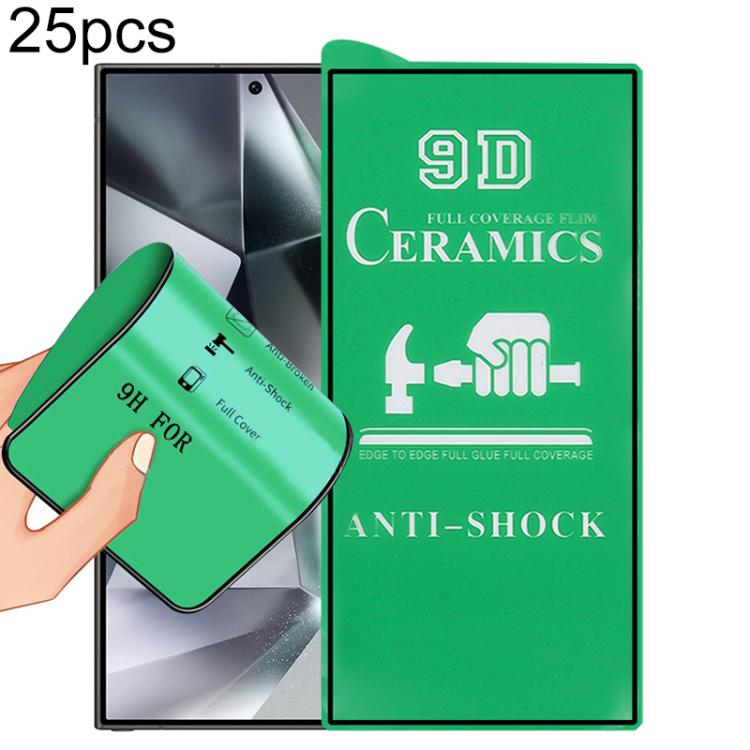 25pcs 9D Full Screen Full Glue Ceramic Film, For Samsung Galaxy S26+ 5G, For Samsung Galaxy S26 Edge 5G, For Samsung Galaxy S26 Ultra 5G, For Samsung Galaxy S26 5G, For Samsung Galaxy S25 Edge 5G, For Samsung Galaxy S25 5G, For Samsung Galaxy S25+ 5G  ...