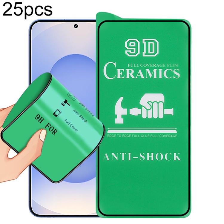 25pcs 9D Full Screen Full Glue Ceramic Film, For Samsung Galaxy S26+ 5G, For Samsung Galaxy S26 Edge 5G, For Samsung Galaxy S26 Ultra 5G, For Samsung Galaxy S26 5G, For Samsung Galaxy S25 Edge 5G, For Samsung Galaxy S25 5G, For Samsung Galaxy S25+ 5G  ...