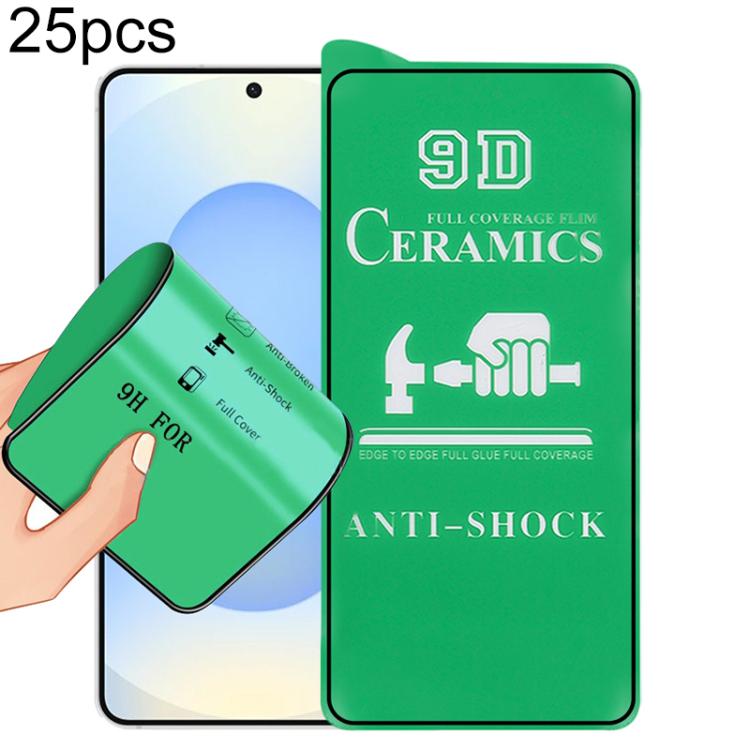25pcs 9D Full Screen Full Glue Ceramic Film, For Samsung Galaxy S26+ 5G, For Samsung Galaxy S26 Edge 5G, For Samsung Galaxy S26 Ultra 5G, For Samsung Galaxy S26 5G, For Samsung Galaxy S25 Edge 5G, For Samsung Galaxy S25 5G, For Samsung Galaxy S25+ 5G  ...