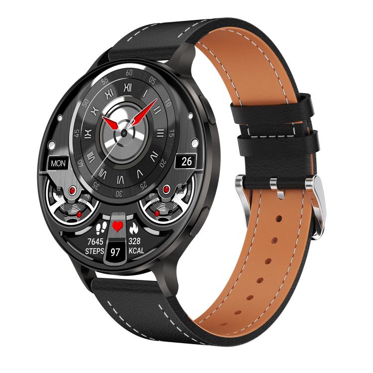 QS07 1.75 inch AMOLED Round Screen Smart Watch, Support Health Monitoring, Black Silicone Strap, Silver Silicone Strap, Gold Silicone Strap, Black Leather Strap, Silver Leather Strap, Gold Leather Strap, Black Bamboo Strap, Silver Bamboo Strap         ...