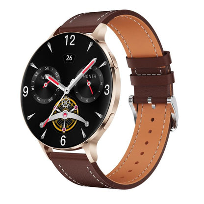 QS07 1.75 inch AMOLED Round Screen Smart Watch, Support Health Monitoring, Black Silicone Strap, Silver Silicone Strap, Gold Silicone Strap, Black Leather Strap, Silver Leather Strap, Gold Leather Strap, Black Bamboo Strap, Silver Bamboo Strap         ...