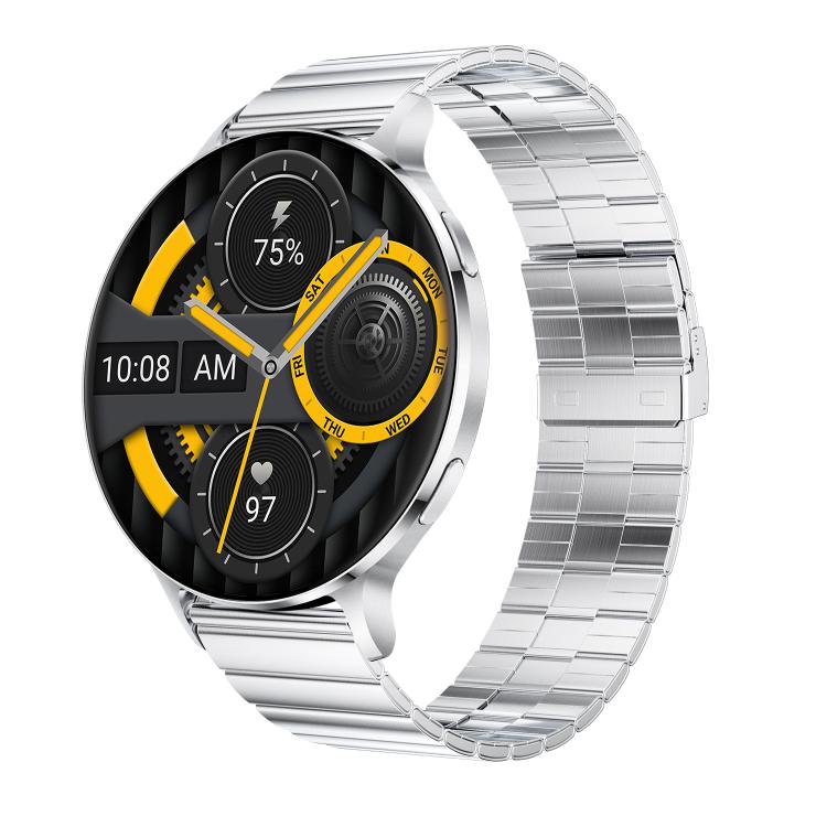 QS07 1.75 inch AMOLED Round Screen Smart Watch, Support Health Monitoring, Black Silicone Strap, Silver Silicone Strap, Gold Silicone Strap, Black Leather Strap, Silver Leather Strap, Gold Leather Strap, Black Bamboo Strap, Silver Bamboo Strap         ...