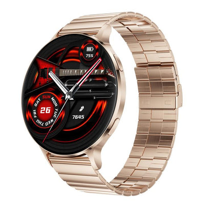QS07 1.75 inch AMOLED Round Screen Smart Watch, Support Health Monitoring, Black Silicone Strap, Silver Silicone Strap, Gold Silicone Strap, Black Leather Strap, Silver Leather Strap, Gold Leather Strap, Black Bamboo Strap, Silver Bamboo Strap         ...