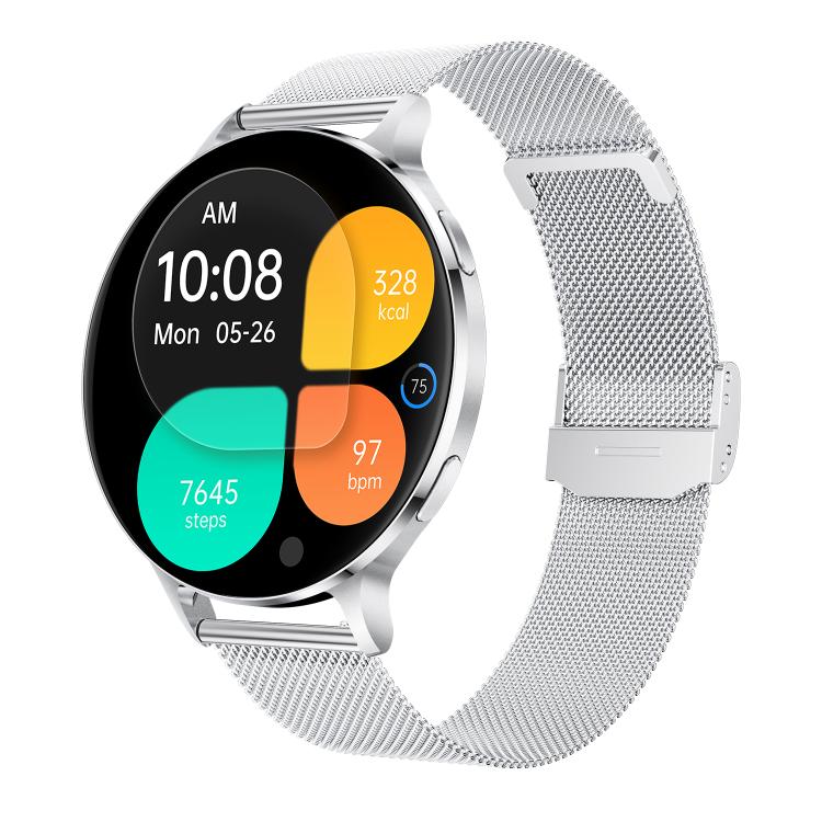 QS07 1.75 inch AMOLED Round Screen Smart Watch, Support Health Monitoring, Black Silicone Strap, Silver Silicone Strap, Gold Silicone Strap, Black Leather Strap, Silver Leather Strap, Gold Leather Strap, Black Bamboo Strap, Silver Bamboo Strap         ...