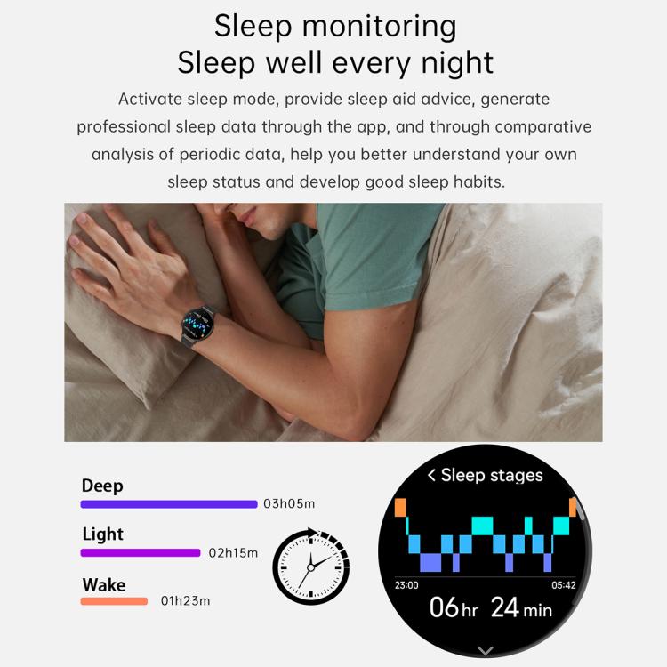 QS07 1.75 inch AMOLED Round Screen Smart Watch, Support Health Monitoring, Black Silicone Strap, Silver Silicone Strap, Gold Silicone Strap, Black Leather Strap, Silver Leather Strap, Gold Leather Strap, Black Bamboo Strap, Silver Bamboo Strap         ...