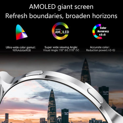 QS07 1.75 inch AMOLED Round Screen Smart Watch, Support Health Monitoring, Black Silicone Strap, Silver Silicone Strap, Gold Silicone Strap, Black Leather Strap, Silver Leather Strap, Gold Leather Strap, Black Bamboo Strap, Silver Bamboo Strap         ...