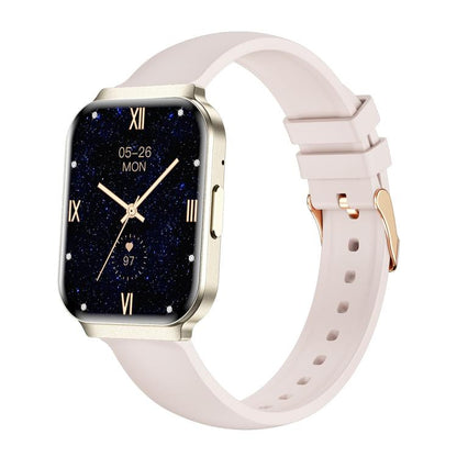 QS06 1.75 inch Square Screen Ultra-Thin Smart Calling Watch, Support Health Monitoring, Gold Silicone Strap, Pink Silicone Strap, Starlight Silicone Strap, Dark Gray Silicone Strap, Dark Gray Steel Strap, Gold Steel Strap