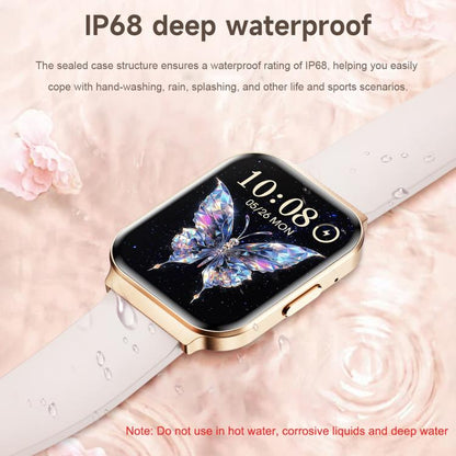 QS06 1.75 inch Square Screen Ultra-Thin Smart Calling Watch, Support Health Monitoring, Gold Silicone Strap, Pink Silicone Strap, Starlight Silicone Strap, Dark Gray Silicone Strap, Dark Gray Steel Strap, Gold Steel Strap