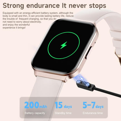 QS06 1.75 inch Square Screen Ultra-Thin Smart Calling Watch, Support Health Monitoring, Gold Silicone Strap, Pink Silicone Strap, Starlight Silicone Strap, Dark Gray Silicone Strap, Dark Gray Steel Strap, Gold Steel Strap