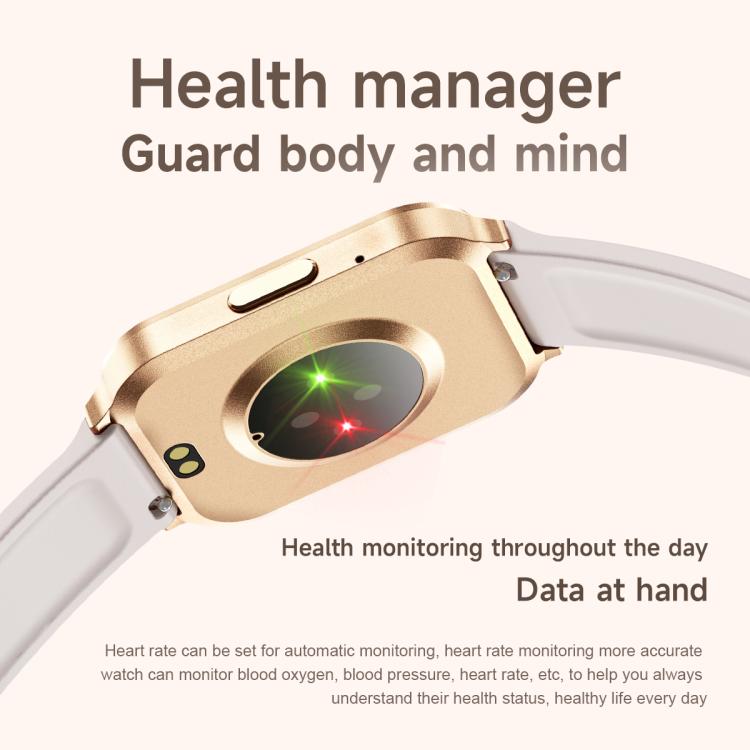 QS06 1.75 inch Square Screen Ultra-Thin Smart Calling Watch, Support Health Monitoring, Gold Silicone Strap, Pink Silicone Strap, Starlight Silicone Strap, Dark Gray Silicone Strap, Dark Gray Steel Strap, Gold Steel Strap