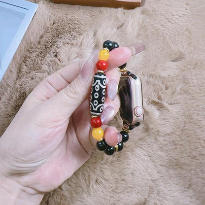 Tibetan Beaded Bracelet Watch Band, For Apple Watch 46mm / 49mm / 45mm / 44mm, For Apple Watch 42mm / 41mm / 40mm / 38mm