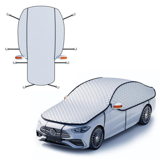 SUITU ST-4019 - Funda de media carrocería con película aluminizada anticongelante, protección contra la nieve y los rayos UV. Modelo SUV universal, SUV universal reforzado, Hatchback universal, Sedán universal, Sedán universal reforzado.