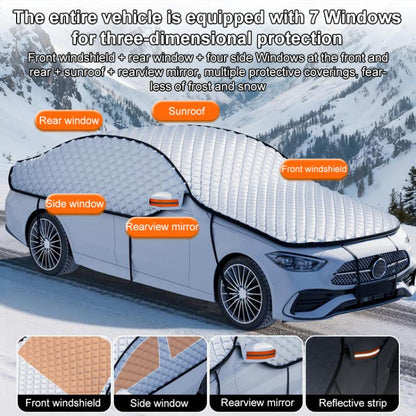 SUITU ST-4019 Car Aluminized Film Anti-Frost Snow and UV Protection Half Car Cover, Universal SUV Model, Universal Thickened SUV Model, Universal Hatchback, Universal Sedan, Universal Thickened Sedan
